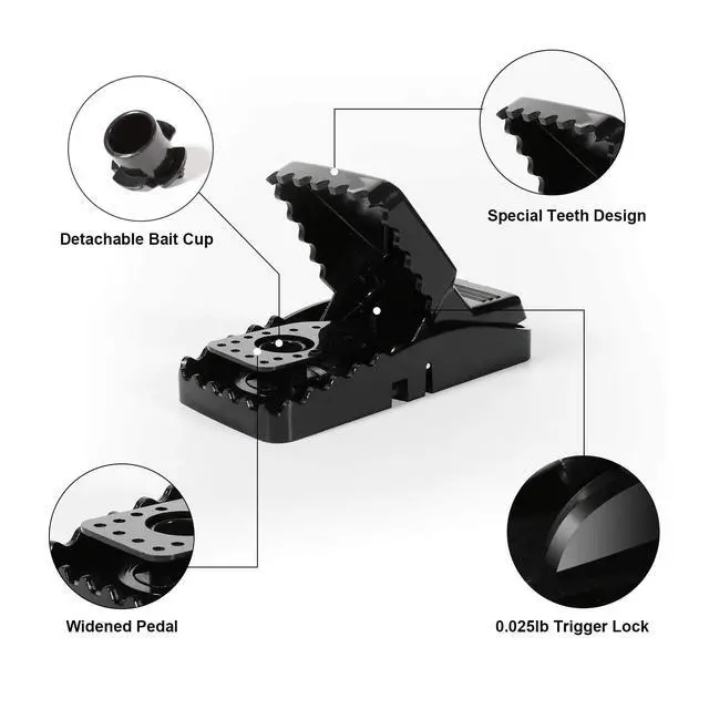 Alt view image 2 of 7 - 6 Pack Mouse Traps Indoor for Home,Mice Traps for House,Reusable Mouse Trap That Work,Small Mice Catchers for Home Indoor, Quick Set Mousetraps Effective