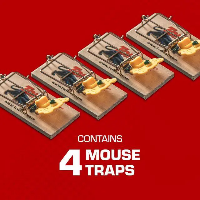 Alt view image 3 of 7 - Wooden Mouse Traps - Disposable Non-Chemical Mouse Trap for Homes, Garages and Basements, 4 Pack
