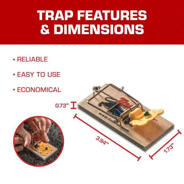 Alt view image 6 of 7 - Wooden Mouse Traps - Disposable Non-Chemical Mouse Trap for Homes, Garages and Basements, 4 Pack