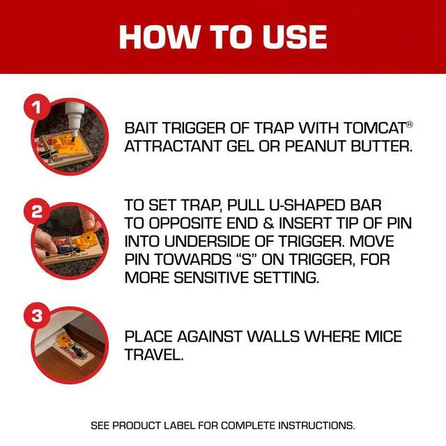 Alt view image 5 of 7 - Wooden Mouse Traps - Disposable Non-Chemical Mouse Trap for Homes, Garages and Basements, 4 Pack