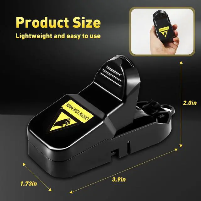 Alt view image 4 of 7 - Mouse Traps 12-Pack, Indoor Outdoor Use, Small Mice Catchers for Home Indoor, Reusable Mice Trap, Quick-Set Mousetraps for House