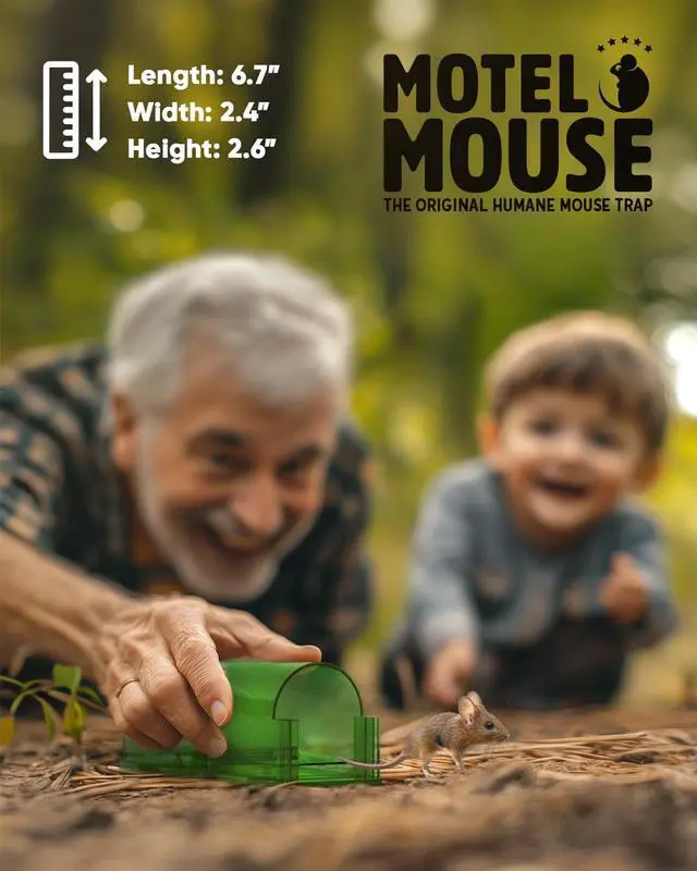 Alt view image 5 of 6 - Humane No Kill Live Catch and Release Mouse Traps, Reusable with Cleaning Brush - 4 Pack