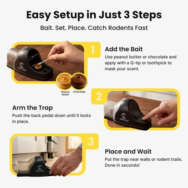 Alt view image 6 of 7 - in-/Outdoor Safe Tunnel Snap Mouse Trap 2PCS, Instant Eliminate Rodent Snap Trap with Clear Tunnel Entry, Touch-Free Release, and Powerful Snap, Black, TST-217