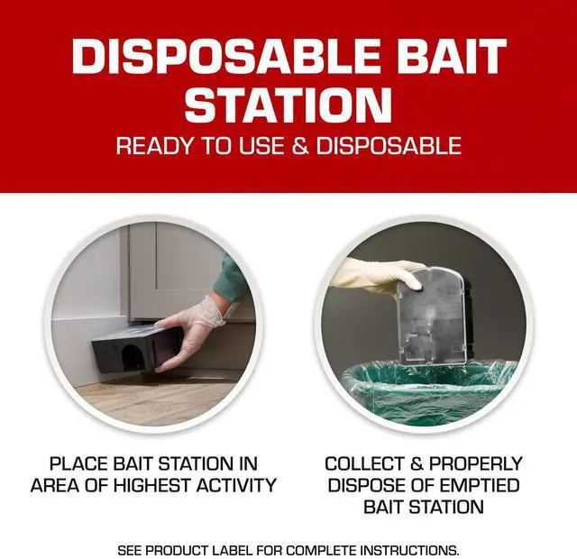 Alt view image 5 of 7 - Rat and Mouse Killer Disposable Stations for Indoor/Outdoor Use: Child and Dog Resistant, Pre-Filled, Easy Monitoring, 2-Pack