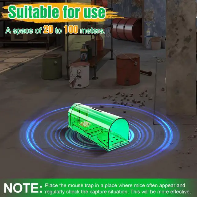 Alt view image 3 of 7 - 4 Pcs Humane Mouse Traps No Kill, Live Mouse Trap, Reusable Mice Trap Catch for House & Outdoors