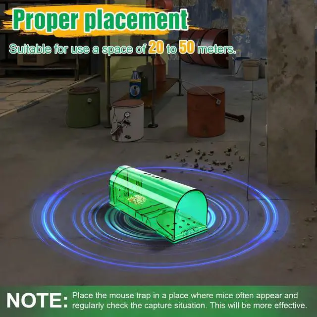 Alt view image 7 of 7 - 4 Pcs Humane Mouse Traps No Kill, Live Mouse Trap, Reusable Mice Trap Catch for House & Outdoors