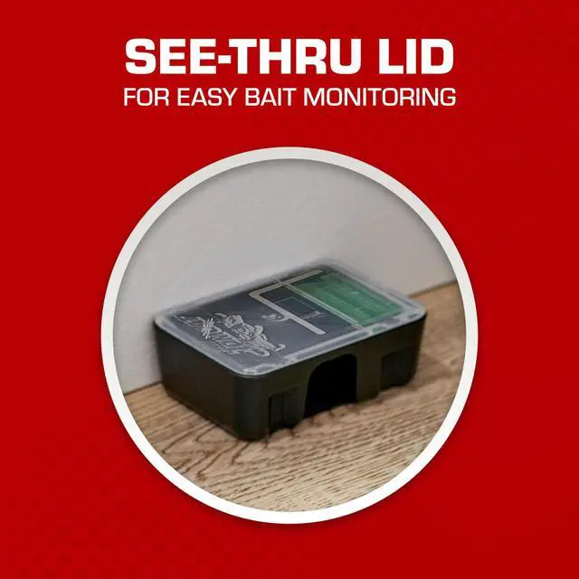 Alt view image 7 of 7 - Mouse Killer Disposable Bait Station Child & Dog Resistant, Indoor/Outdoor Use, Easy Monitoring, 2 Pre-Filled Bait Stations