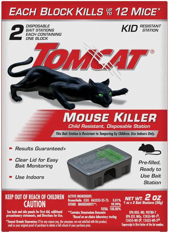 Main image of Mouse Killer Child Resistant, Disposable Station, 2 Pre-Filled Ready-To-Use Bait Stations