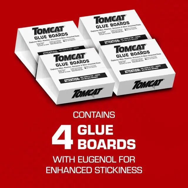 Alt view image 2 of 7 - Glue Boards with Eugenol Enhanced Stickiness for Mice, Cockroaches & Insects, Flat or Covered Use, Ready-To-Use, 4 Traps
