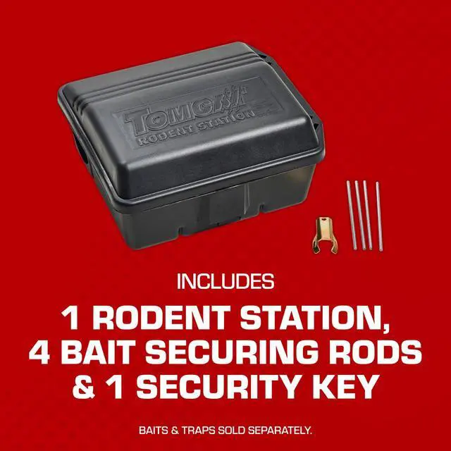 Alt view image 2 of 7 - Rodent Station, Includes 1 Rodent Station with 4 Bait-Securing Rods and 1 Security Key - Fits Rat or Mouse Sized Traps (Baits & Traps Sold Separately), Use Indoors or Outdoors