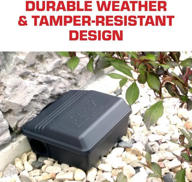 Alt view image 3 of 7 - Rodent Station, Includes 1 Rodent Station with 4 Bait-Securing Rods and 1 Security Key - Fits Rat or Mouse Sized Traps (Baits & Traps Sold Separately), Use Indoors or Outdoors