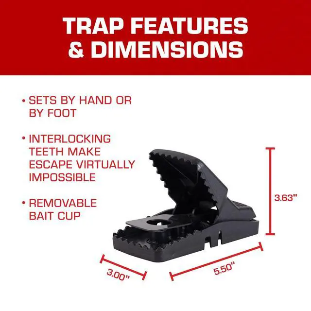 Alt view image 7 of 7 - Tomcat Rat Snap Trap, 1 Rat Size Trap - Reusable - Effectively Kill Rats - Ideal for Home and Farm Use