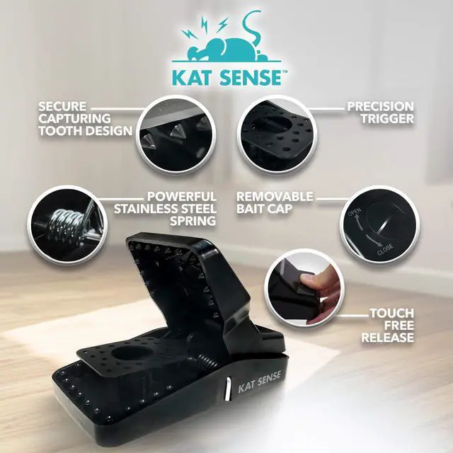Alt view image 2 of 7 - Pest Control Rat Traps Set of 6 Large Snap Traps for Rats Mice & Chipmunks Indoor & Outdoor Mouse Traps Reusable Humane Mousetraps Easy to Set Fast & Effective Powerful Snap Trampas Para Ratas Grandes