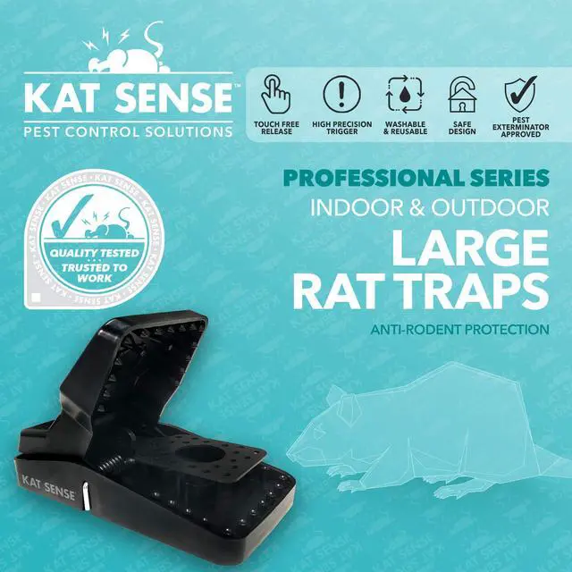 Alt view image 7 of 7 - Pest Control Rat Traps Set of 6 Large Snap Traps for Rats Mice & Chipmunks Indoor & Outdoor Mouse Traps Reusable Humane Mousetraps Easy to Set Fast & Effective Powerful Snap Trampas Para Ratas Grandes