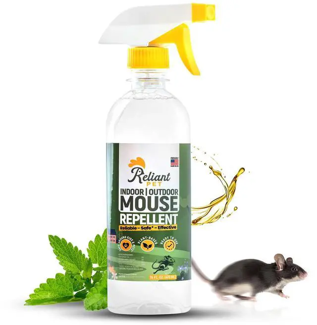 Main image of Peppermint Oil Mouse Repellent Spray - 16oz - Plant Based Mice Deterrent for Indoor & Outdoor Use - Pest Control for Home, Car Engines, RV - Made in USA
