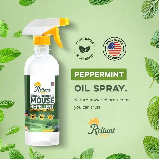 Alt view image 4 of 6 - Peppermint Oil Mouse Repellent Spray - 16oz - Plant Based Mice Deterrent for Indoor & Outdoor Use - Pest Control for Home, Car Engines, RV - Made in USA