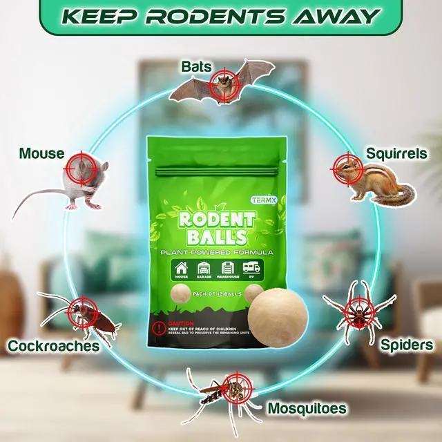 Alt view image 5 of 7 - Rodent Repellent Balls 12Pack Moth Balls for Rodents Mothballs for Indoor Home Garage RV