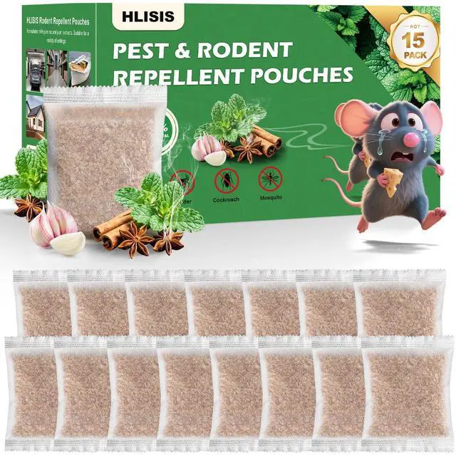 Main image of Pack Mouse Repellent Pouches, Peppermint Oil Repellent for Mice, Natural Rodent Repellent Pouches Effectively Repels Rodents, Mosquito, Spiders, and Other Pests, Indoor & Outdoor Use