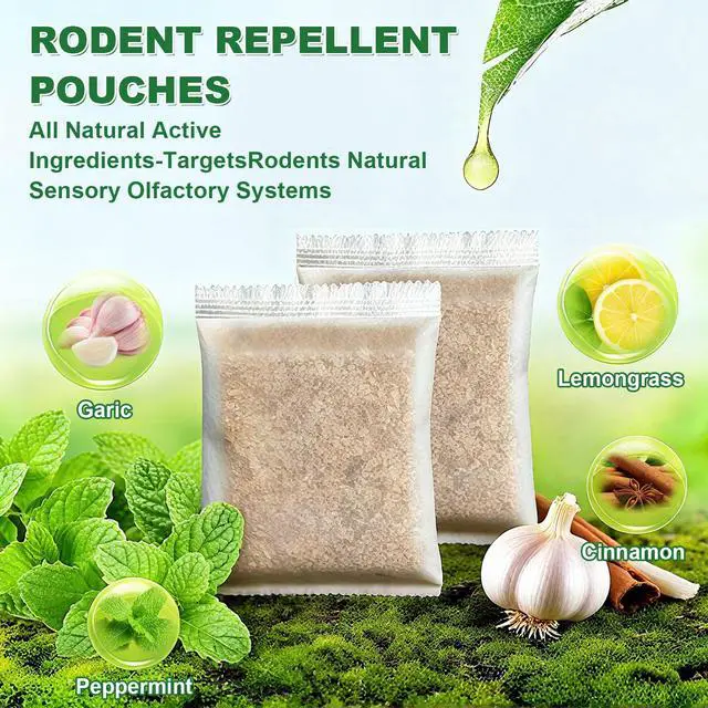 Alt view image 2 of 7 - Pack Mouse Repellent Pouches, Peppermint Oil Repellent for Mice, Natural Rodent Repellent Pouches Effectively Repels Rodents, Mosquito, Spiders, and Other Pests, Indoor & Outdoor Use