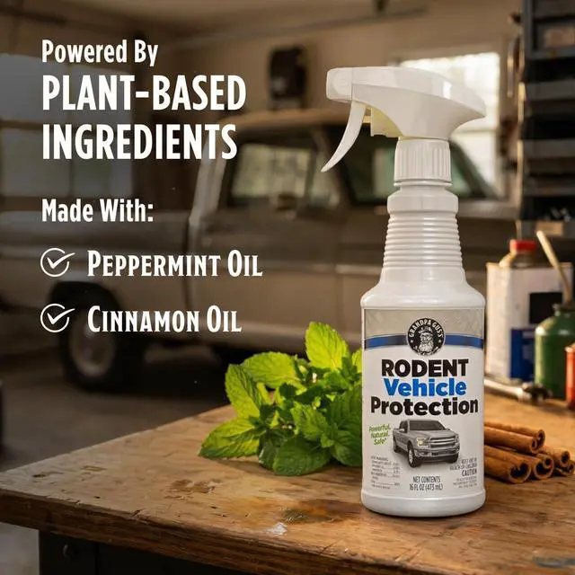 Alt view image 3 of 7 - Rodent Repellent for Car Engines, Peppermint Oil & Cinnamon Oil Rodent Repellent Spray for Cars, Trucks, RVs, ATVs, Engine Wire Protection & Interior Defense, 16 fl oz
