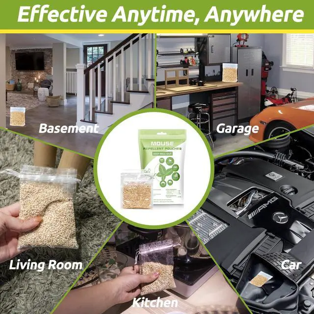Alt view image 6 of 7 - Natural Rodent Repellent Pouches for Indoor & Outdoor, Mouse Repellent Pouches with Ginger, Camphor & Peppermint Oil, Pest Deterrent Control for Mice, Rats & Squirrels