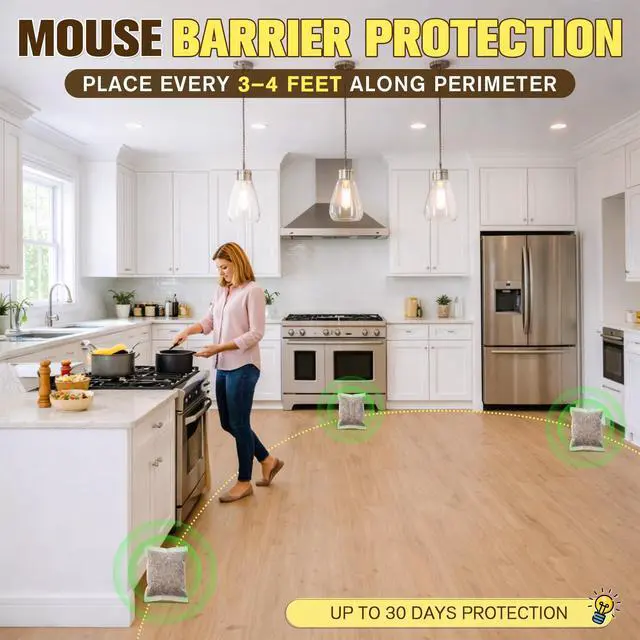 Alt view image 7 of 7 - 20 Pack Rodent Repellent Pouches, Botanical Mouse Repellent for Indoor Use, Natural Mice Deterrent Peppermint & Lemongrass Oil, Safe for Kid & Pet, Rodent Control for House, Garage, RV, Car
