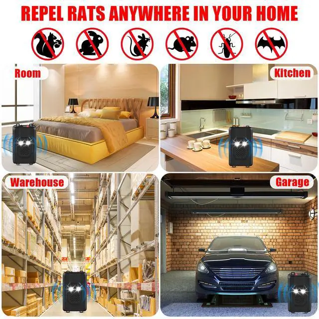 Alt view image 4 of 7 - 2 Pack Rodent Repellent for Car Engines, Ultrasonic Mouse Deterrent Battery Operated Rodent Repeller with 3 Power Modes, Electronic Rat Repeller for Vehicle, Garage, Warehouse, Attic