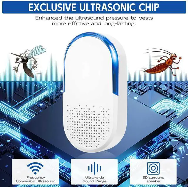 Alt view image 2 of 6 - 10 Pack Ultrasonic Pest Repeller, 2026 Upgraded Ultrasonic Repeller & Insect Indoor Repeller - Family and Pets Friendly, Plug in Ultrasonic Repellent for Mouse,Rat,Roaches,Flies,Geckos,Spiders (10)