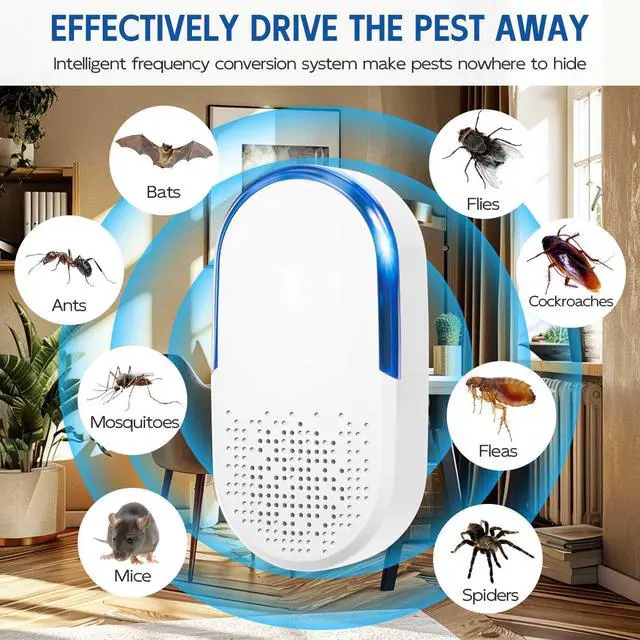 Alt view image 5 of 6 - 10 Pack Ultrasonic Pest Repeller, 2026 Upgraded Ultrasonic Repeller & Insect Indoor Repeller - Family and Pets Friendly, Plug in Ultrasonic Repellent for Mouse,Rat,Roaches,Flies,Geckos,Spiders (10)