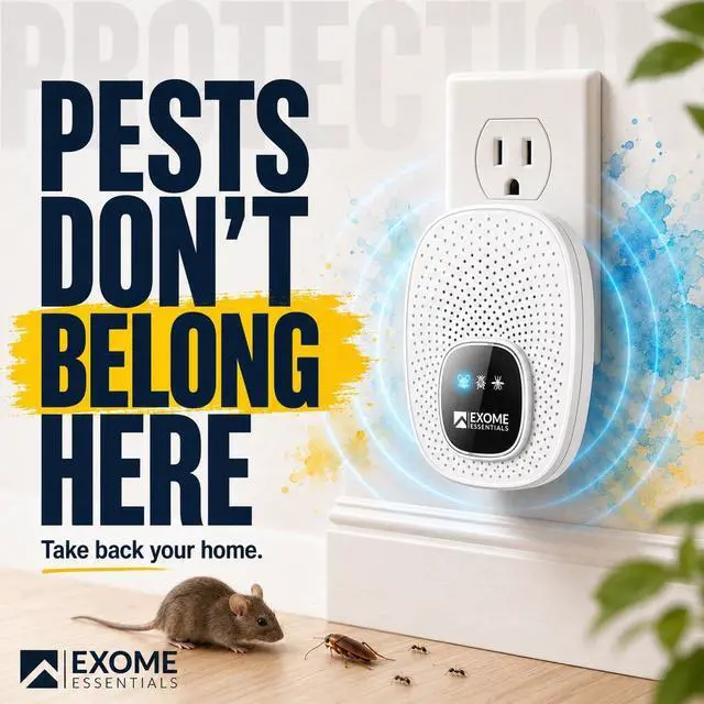 Alt view image 2 of 7 - T-25, Ultrasonic Pest Control Repeller - Electronic & Ultrasound, Indoor Plug-in Repellent - Get rid of - Rodents, Mice, Squirrels, Bats, Insects, Bed Bugs, Ants, Fleas, Spiders, Roaches (2 Pack)