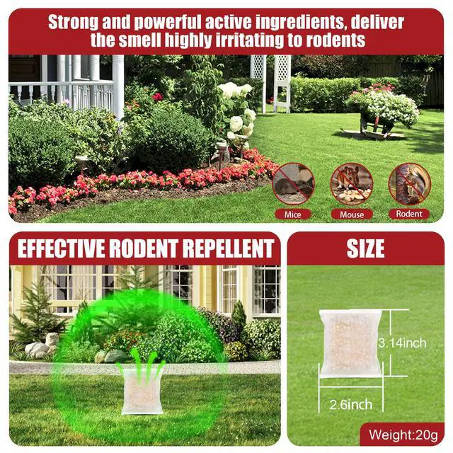 Alt view image 4 of 7 - Mouse Rodent Repellent Pouches Peppermint, Castor Oil & Cinnamon Formula Natural Indoor Deterrent for Mice and Rodents Plant-Based, Long-Lasting Protection 12 Pack