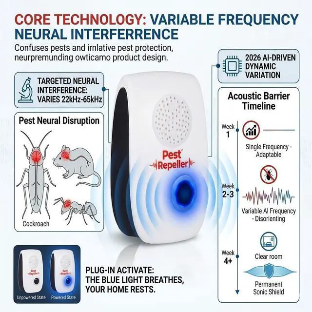 Alt view image 2 of 7 - 2026 Ultrasonic Pest Repellent Plug in Indoor 10Pack - Electronic Mouse Repellent Plug in for Mice,Roaches,Ants,Spiders - Summer Pest Control for Kitchen Pantry,Garage,Basement -Pet&Human Safe