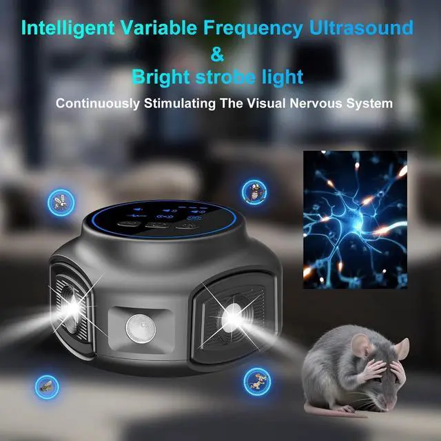 Alt view image 3 of 7 - Ultrasonic Pest Mouse Traps,Mouse for Rodent, Roach, Ant, Squirrel, Spider, Bugs, Mouse, Rat, Bat,Mice Device Home, Office, Warehouse