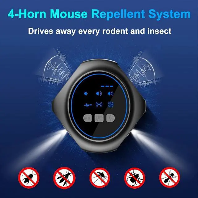 Alt view image 4 of 7 - Ultrasonic Pest Mouse Traps,Mouse for Rodent, Roach, Ant, Squirrel, Spider, Bugs, Mouse, Rat, Bat,Mice Device Home, Office, Warehouse