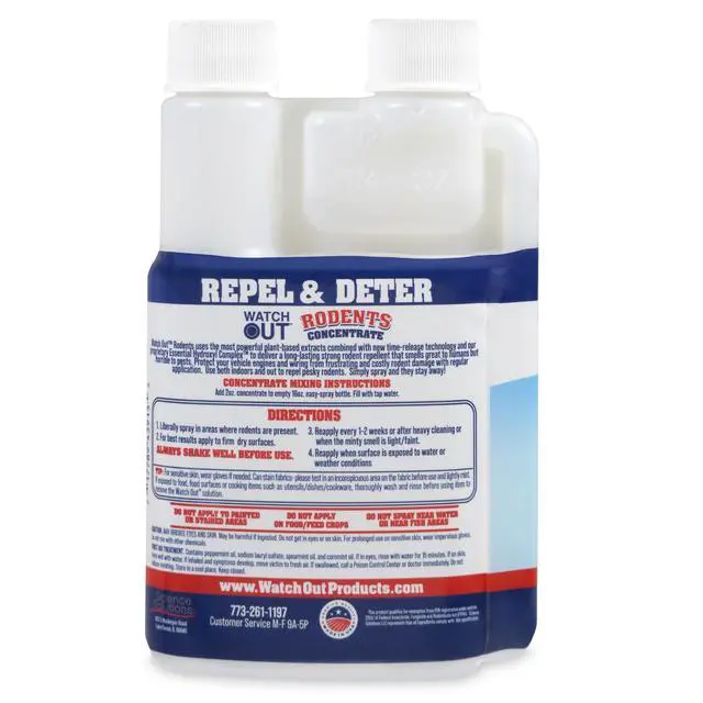 Alt view image 2 of 7 - Rodent Repellent Concentrate, 8 fl oz Makes 64 oz of Ready-to-Use Rodent Repellent TripleMint Botanical Formula for Vehicles, Indoor & Outdoor Use