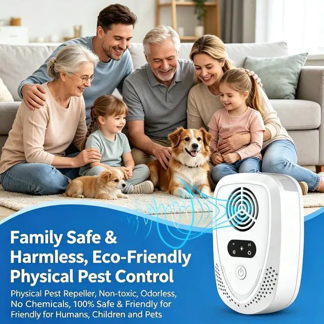 Alt view image 5 of 7 - Upgraded Ultrasonic Pest Repeller Indoor with Night Light