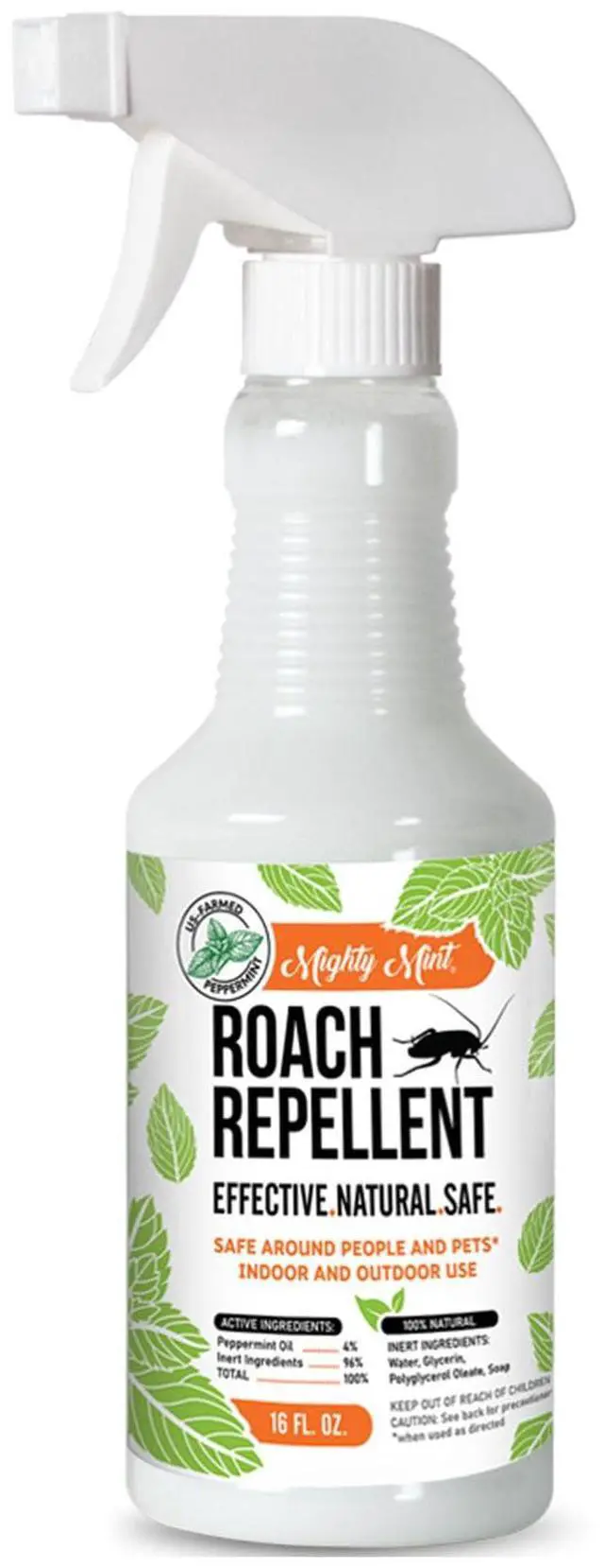 Main image of Peppermint Oil Roach Repellent Spray Natural Cockroach Killer for Indoor & Outdoor Use Plant-Based Insect & Pest Control 16 oz