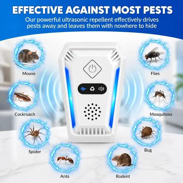 Alt view image 2 of 7 - 6 Pack 2026 New Upgraded Ultrasonic Pest Repeller Indoor, Pest Repellent Ultrasonic Plug in Bug Repellent Indoor, Home Ultrasonic Repellent with 3 Working Modes