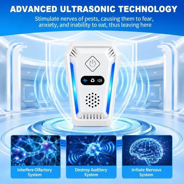 Alt view image 5 of 7 - 6 Pack 2026 New Upgraded Ultrasonic Pest Repeller Indoor, Pest Repellent Ultrasonic Plug in Bug Repellent Indoor, Home Ultrasonic Repellent with 3 Working Modes