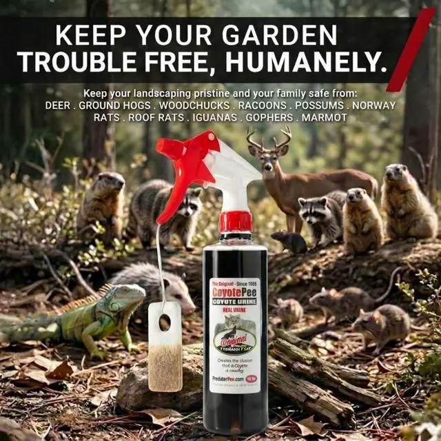 Alt view image 4 of 5 - Coyote Urine with 10 ScentTags, Territorial Marking Scent Kit, Creates Predator Presence Illusion for Deer Raccoons Groundhogs Rats, Outdoor Yard Garden Perimeter Setup, 16 Oz