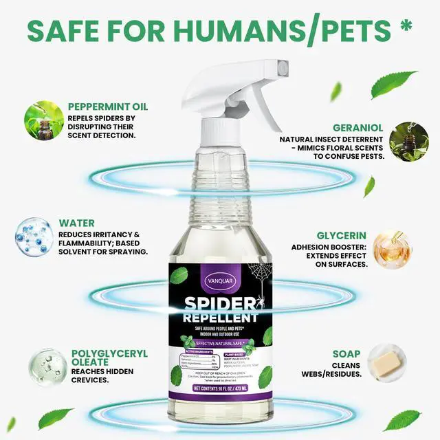 Alt view image 3 of 7 - Peppermint Oil Insect & Spider Repellent Spray - All-Natural, Pet-Safe Bug Control for Home, Kitchen & Garden - 16 oz