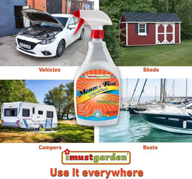 Alt view image 5 of 5 - Mouse & Rat Boosted Rodent Repellent Spray Powerful Peppermint Oil Plus Additional Plant-Based Ingredients for Strong, Natural Protection - Large 32oz Size - Indoor/Outdoor/Vehicle