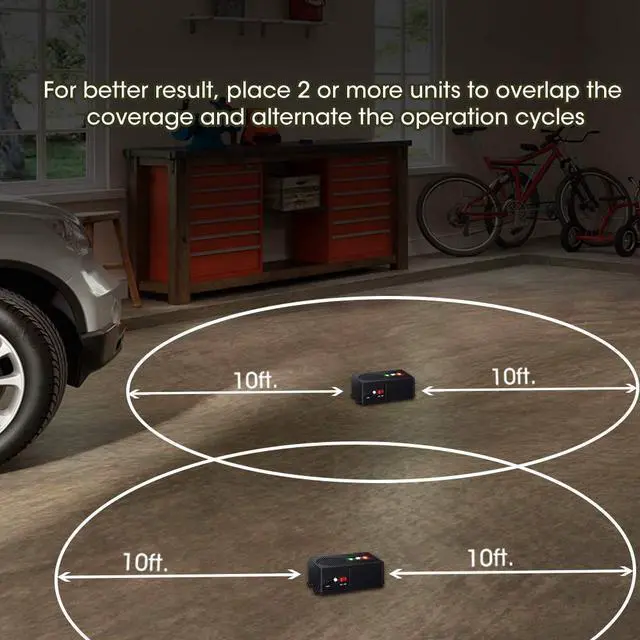 Alt view image 7 of 7 - Under Hood Animal Car Repeller Battery Operated Rodent Electronic Repellent Ultra Sonic Rat Strobe Light Mouse Repelling Device for Pest in Car 2 Pack