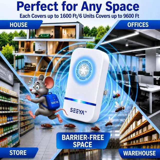 Alt view image 7 of 7 - Ultrasonic Pest Repeller 6 Pack for Mice, Rats, Ants, Bugs & Mosquitoes