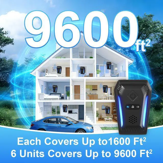Alt view image 7 of 7 - Ultrasonic Pest Repeller Indoor Plug-in, 6-Pack Electronic Rodent Deterrent with 3 Modes, Effective Mice Repellent that Works for Home, Mice, Rat, Spider, Roach, Stink Bug, Mosquito