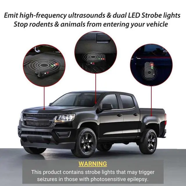 Alt view image 4 of 7 - Ultrasonic Under Hood Rodent Repellent with Strobe Light, 1Pack
