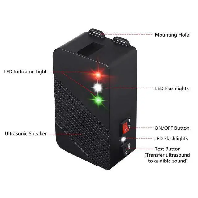 Alt view image 7 of 7 - Ultrasonic Under Hood Rodent Repellent with Strobe Light, 1Pack