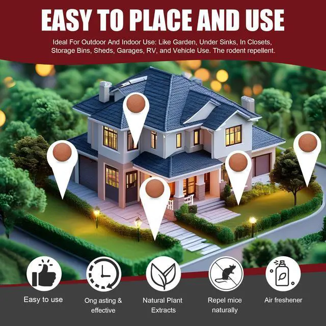 Alt view image 5 of 6 - Rodent and Insect Repellent Ball. Suitable for use in Homes, Gardens, and Warehouses. Uses Natural Ingredients to Safely and Effectively Repel mice & Squirrels. Safe for Families and Pets 12 Pack