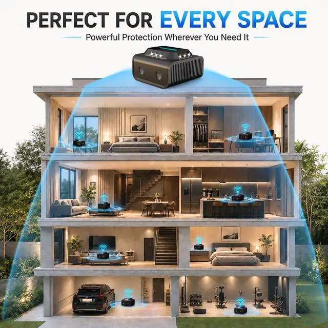 Alt view image 7 of 7 - Plug in for Mice, Rats & Squirrels Electronic Pest Repellent Indoor Mouse Deterrent for Home, Kitchen, Attic, Garage Humane Rat Control (Black)