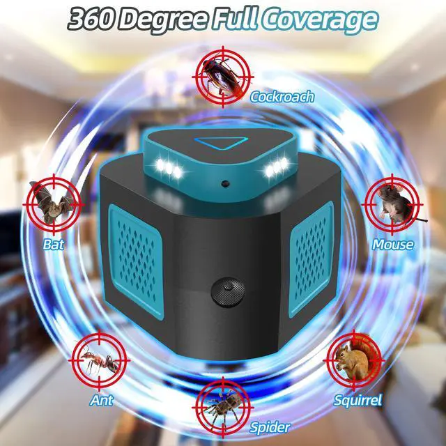 Alt view image 6 of 7 - 2026 Upgraded Mouse Repellent Ultrasonic Plug in 4-Modes Pest Rodent Control for Mice Rat Squirrel Bat Roach Spider Pest Repeller for Attic House Warehouse Basement Garage Office 2 Pack
